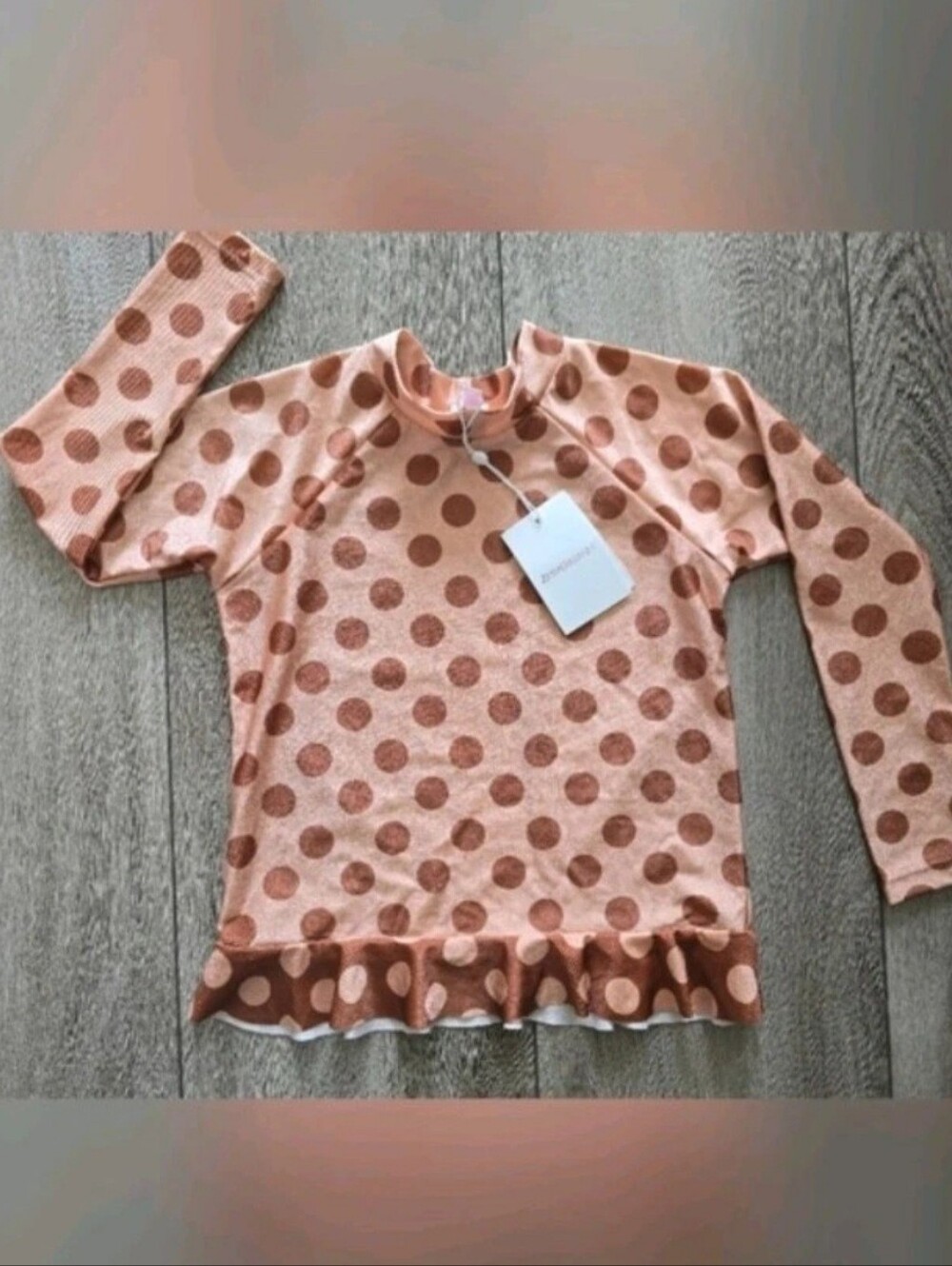 Zimmermann Girls Polka Dot Ruffle Hem Swim Top Primrose Frill Rashie Rashguard